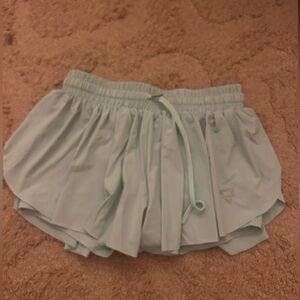 Light blue/turquoise Pleated flowy workout shorts